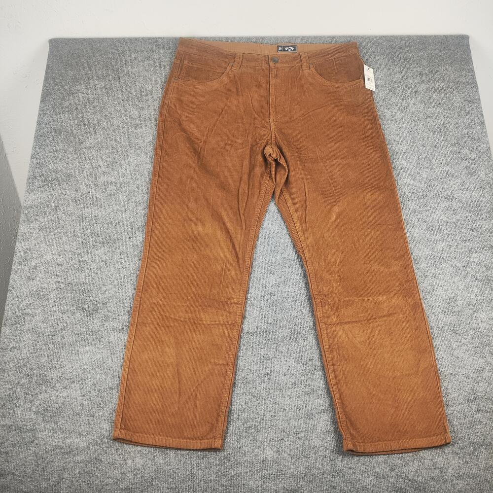 Billabong Pants Mens 38x30 Brown The 5S Cord Pant Corduroy Casual Straight Leg